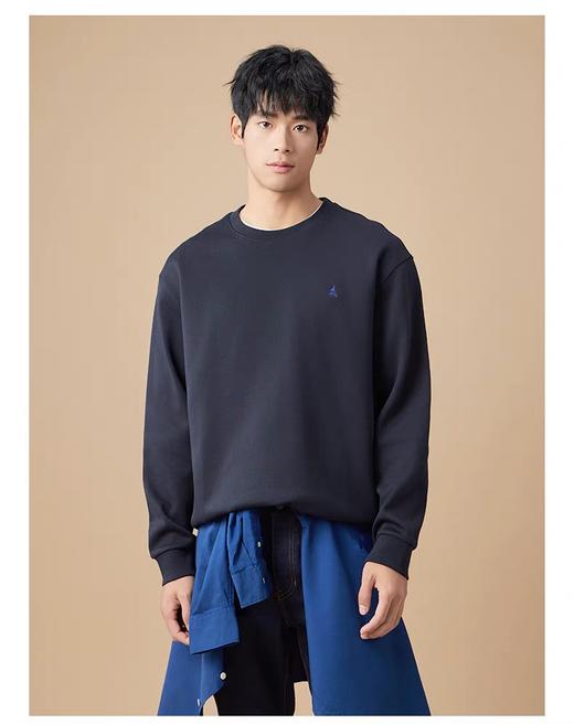 点此购买 滨波春秋男士后背logo罗纹圆领宽松纯棉卫衣 ss 310030 商品图4