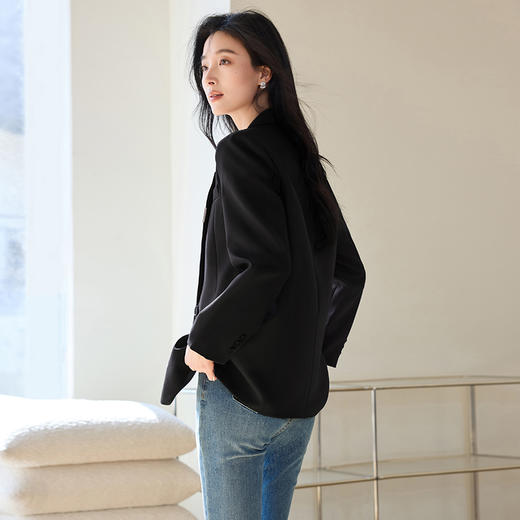 VICTORIA&VERA女装春季“职场精英”通勤气质高级感V领白标修身西服 商品图5