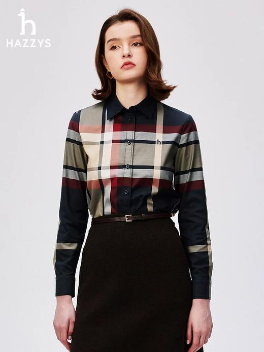 哈吉斯春秋季女士时尚设计感格纹衬衣 yh 309945 商品图4