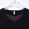 T2549春夏新款时尚个性气质简约V领撞色假两件宽松休闲百搭显瘦上衣 商品缩略图2