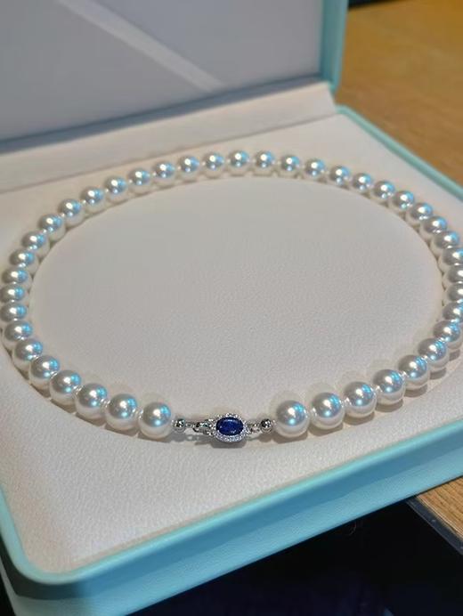进口白珠蓝钻锆石珍珠项链 商品图13