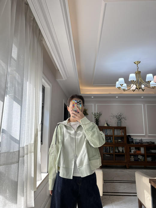 222-1渠道独家 sac 解构主义 早春 拼接设计 宽松短款 连帽卫衣 商品图4