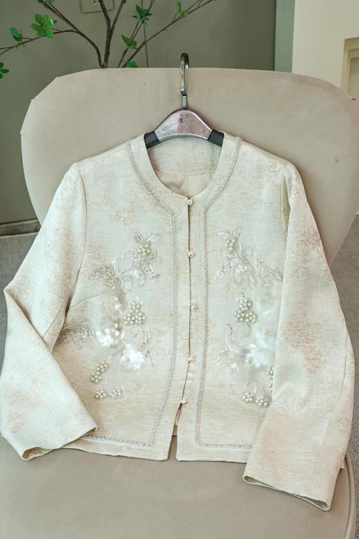 隽永之美|重工钉珠亮片绣花外套 商品图0
