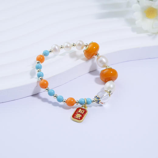自营（眷一珠宝）-儿童天然淡水珍珠柿柿如意手链巴洛克珍珠宝宝手串小朋友礼物 商品图2