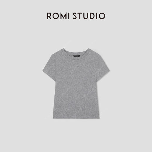 ROMI STUDIO“松弛纽约”桑蚕丝灵地思羊毛混纺短袖T恤 RW25RSY0007 商品图3