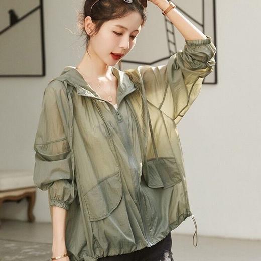 2025夏季新款防晒衣女轻薄透气外套小衫宽松连帽防晒服开衫皮肤衣 商品图0