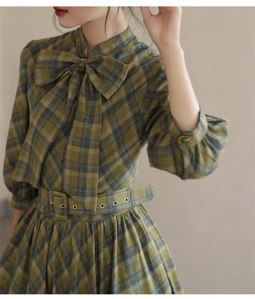 裁缝学苑AS429英伦复古腰带蝴蝶结收腰大摆裙纸样女装连衣裙样板 商品图4