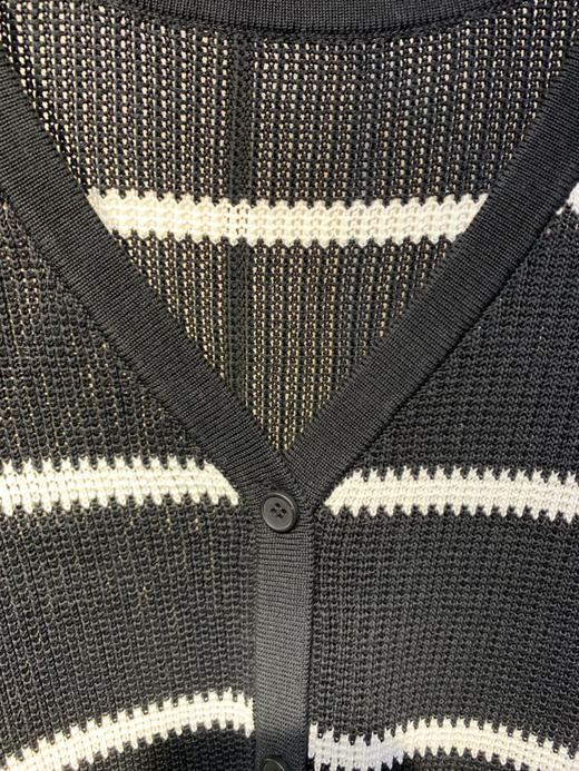 水淼爆款2025夏新款高档休闲针织黑白条开衫0707（含桑蚕丝 莱赛尔纤维） 商品图6