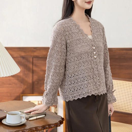 苏苏姐家舒蕾开衫手工diy钩针编织毛线团外套衣服材料包 商品图1