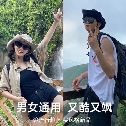 西部牛仔渔夫帽户外登山帽沙漠草原新疆旅游穿搭大头围防晒遮阳帽 商品图1