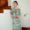 夏季新款 气质优雅印花100%桑蚕丝连衣裙女M42LS29 商品缩略图0