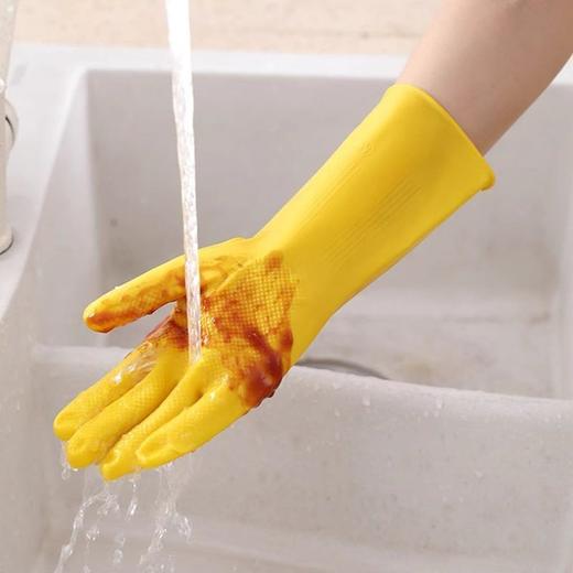 女耐磨清洁橡胶洗衣服牛筋洗碗家务家用批发手套耐磨加厚乳胶手套 商品图3