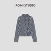 ROMI STUDIO“美式复古”亚麻棉混纺条纹小短款衬衫外套RW25SWY0073 商品缩略图0