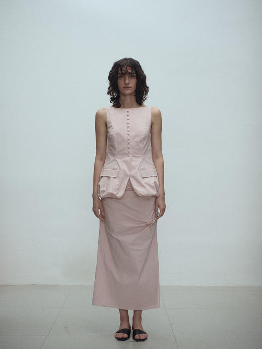 VC｜SS25075 Udo gathered skirt [半身裙 白 / 棕 / 粉 ] 商品图1