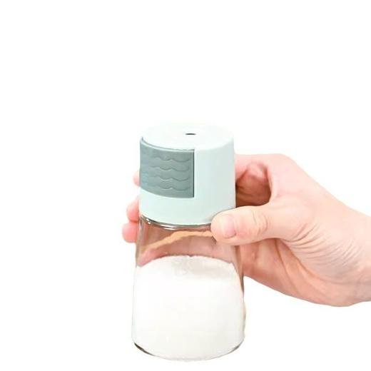 控按压罐式味精调料防潮佐料盒厨房玻璃密封调味罐定量家用盐瓶 商品图4