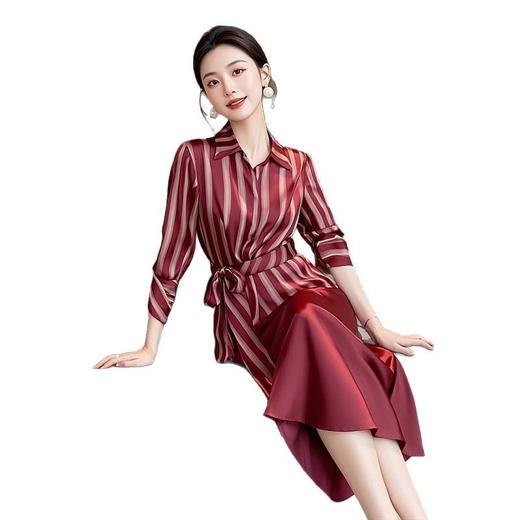 高级感干练气质女神范高端小香风条纹衬衫套装裙 商品图4