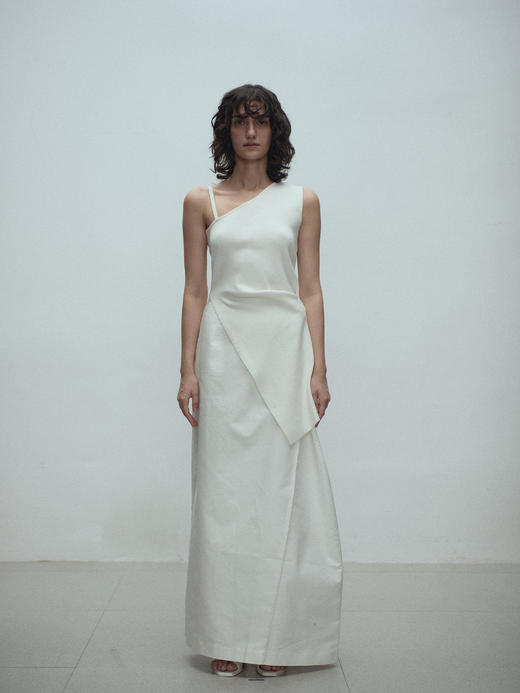 VC｜SS25078 Kaz one shoulder knit  top  [上衣 白 / 卡其 ] 商品图1