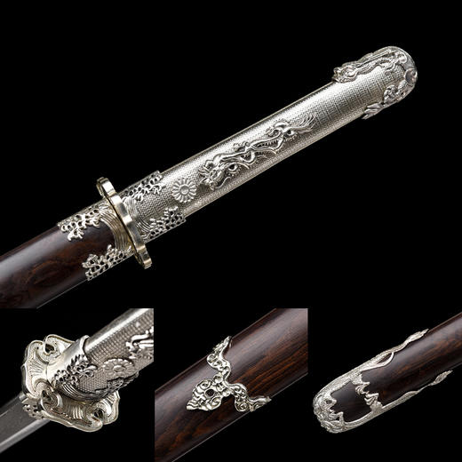 水龙唐横刀剑汉唐宝剑龙泉沈广隆宝剑一体刀剑防身冷兵器 未开刃 商品图2