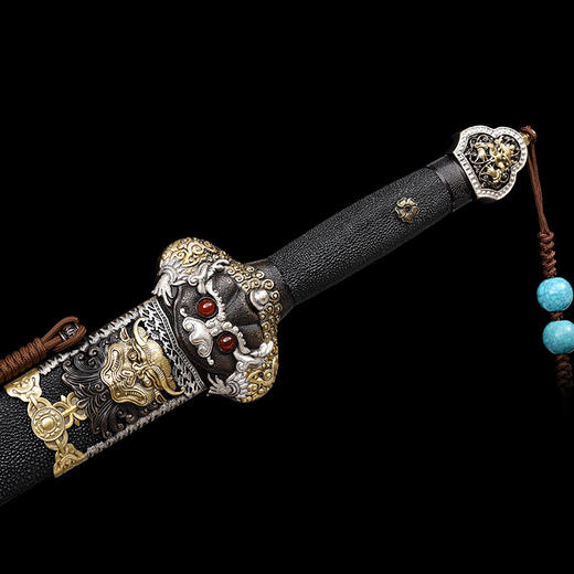 永乐剑 鱼皮款 乌兹钢一体剑 清式宝剑 刀剑龙泉沈广隆剑 未开刃 商品图4