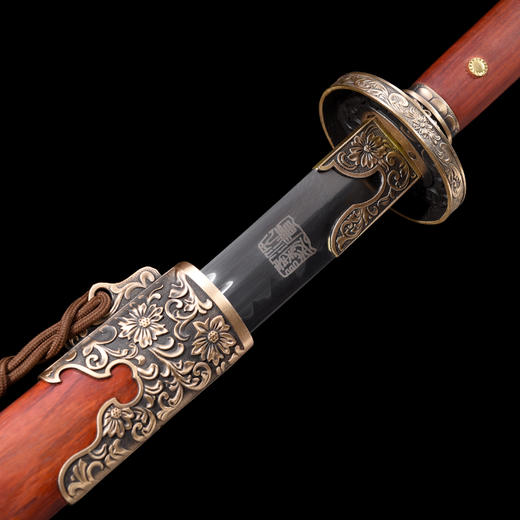 牡丹绣春刀  龙泉沈广隆剑手工一体刀剑 传统收藏剑 未开刃 商品图3