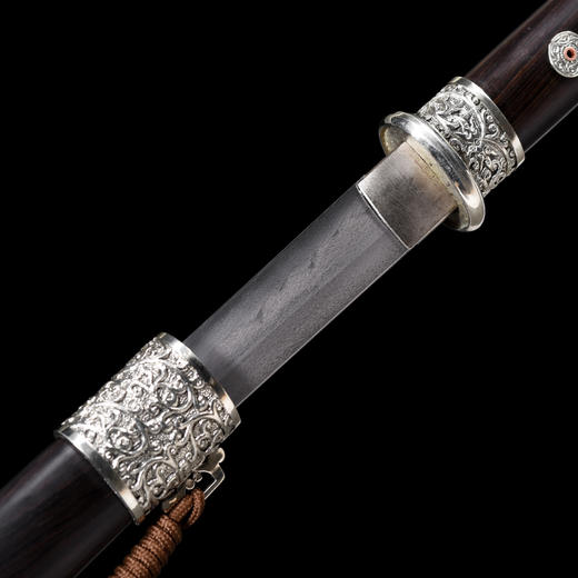 寒月唐刀  汉唐刀剑 花纹钢 龙泉沈广隆宝剑 一体刀剑  未开刃 商品图3