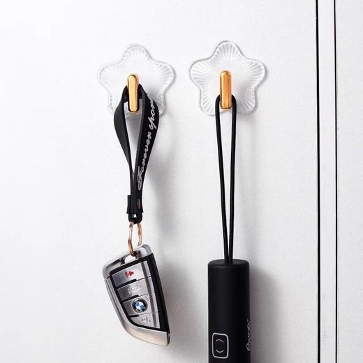 强力超强衣服墙上免打孔衣钩挂钩粘钩轻奢星星置物架贴门后挂无痕 商品图3