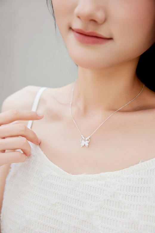 猫眼石蝴蝶项链百搭精致锁骨链高级感轻奢项链5607- 商品图2