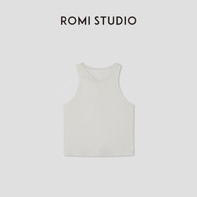 ROMI STUDIO“基础简约”100%柔软棉V领无袖可外穿短背心RWBWSD1498