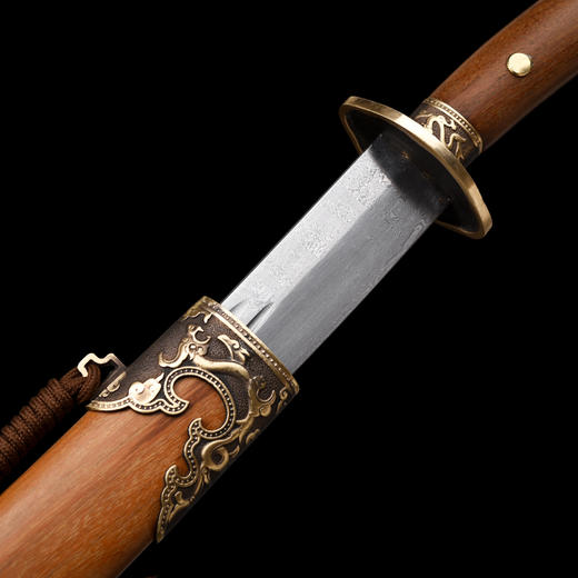 飞龙雁翎刀 汉唐刀剑 花纹钢唐横刀剑 龙泉沈广隆宝剑  未开刃 商品图3