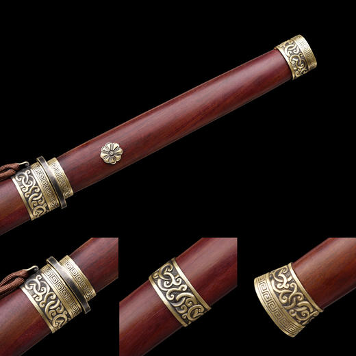 冲虚剑 汉剑唐剑 花纹钢 硬刀剑一体 龙泉沈广隆传统宝剑 未开刃 商品图2