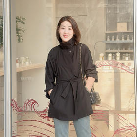 火桐hooton 露珠系列 丝毛精纺色织短风衣ZB2525