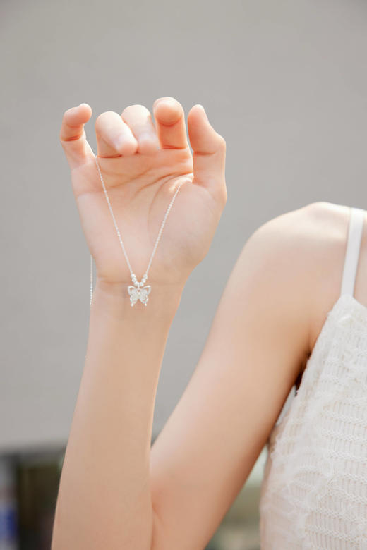 猫眼石蝴蝶项链百搭精致锁骨链高级感轻奢项链5607- 商品图4