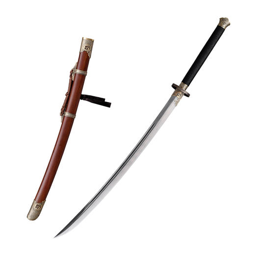 龙纹绣春刀 花纹钢 龙泉沈广隆剑手工一体刀剑 传统收藏剑 未开刃 商品图5