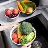 菜篮子厨房淘米塑料六件洗菜篮盆套水果盘客厅简约洗家用沥水双层 商品缩略图2