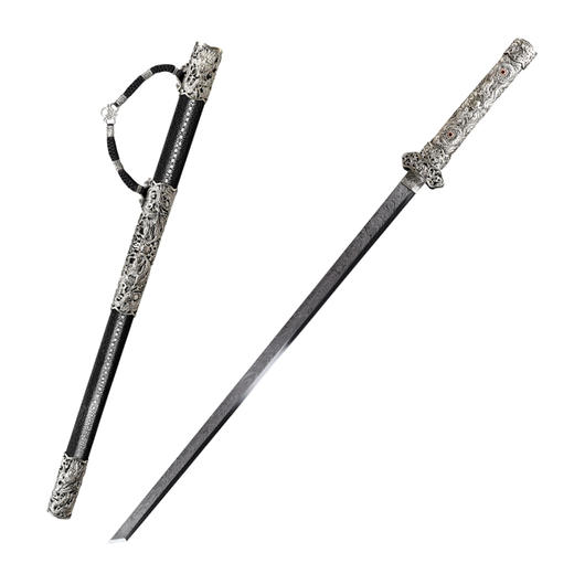 傲天唐刀  汉唐刀剑  龙泉沈广隆宝剑 一体刀剑传统宝剑  未开刃 商品图5