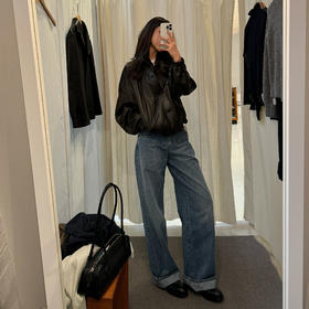 ROMI STUDIO“棕标甄选”土耳其进口羊皮立领皮衣外套 RW24AW81450