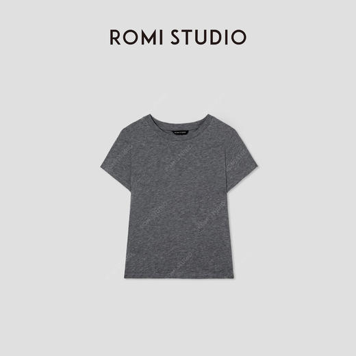 ROMI STUDIO“松弛纽约”桑蚕丝灵地思羊毛混纺短袖T恤 RW25RSY0007 商品图4