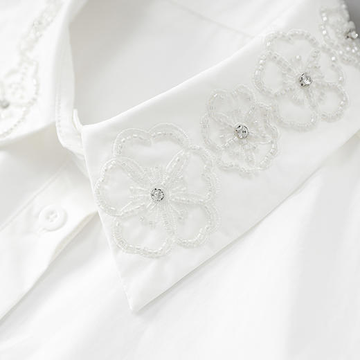 重工花朵钉珠刺绣，时尚翻领精致时髦衬衫WLZD-2501308 商品图2