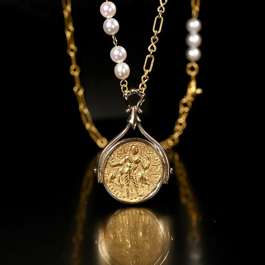 贵霜帝国金币+欧洲vintage珍珠项链 商品图2