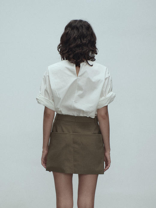 VC｜SS25112 Udo rolled up top  [短袖上衣 白 / 黑 ] 商品图4