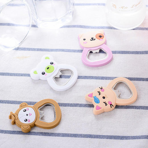 多功能啤酒瓶器瓶起卡通硅胶冰箱贴开酒开瓶器瓶起子可爱创意酒 商品图2