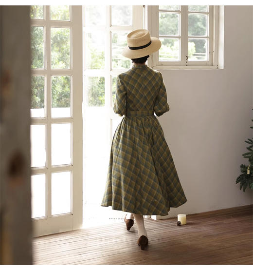 裁缝学苑AS429英伦复古腰带蝴蝶结收腰大摆裙纸样女装连衣裙样板 商品图2