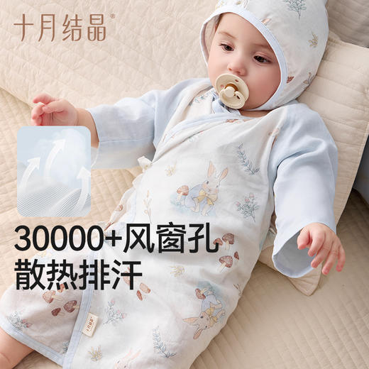 【【100元3件随心配】（买6件加赠帆布包）小风窗婴儿衣服春夏款纱布和袍连体衣男女宝宝爬服新生儿 商品图2