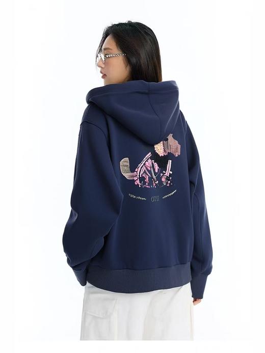 七夕福利-NO退【外套】重工狗狗刺绣连帽开衫卫衣休闲外套-喜出 商品图0