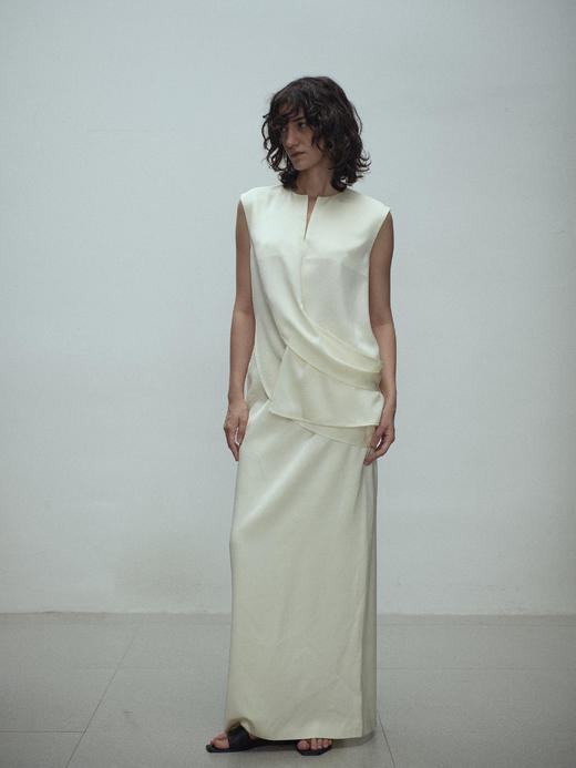 VC｜SS25121 Sora satin skirt [半身裙 黑 / 白 ] 商品图1