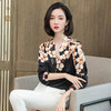 TC9097重磅真丝衬衫女长袖2025春秋季新款V领缎面定位花衬衣桑蚕丝上衣 商品缩略图3