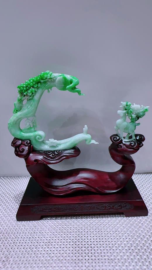 620871翡翠摆件【一路相伴 鹿鸣蝉音】 商品图5