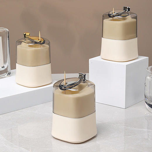 客厅式自便携随身商用罐竹签出牙签盒家用牙签创意牙签筒按压动弹 商品图2