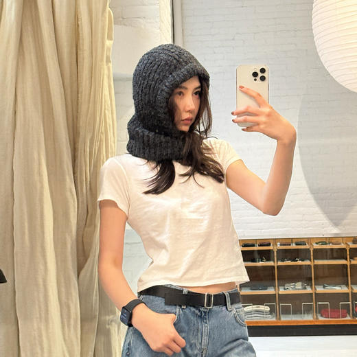 ROMI STUDIO“松弛纽约”桑蚕丝灵地思羊毛混纺短袖T恤 RW25RSY0007 商品图0