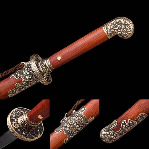 牡丹绣春刀  龙泉沈广隆剑手工一体刀剑 传统收藏剑 未开刃 商品图2